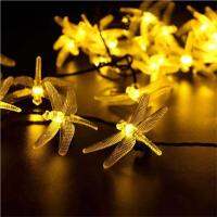 ไฟคริสมาสตร์แสงอาทิตย์30 LED 8โหมดแสงอาทิตย์Dragonfly Fairy Stringไฟสำหรับสวนปาร์ตี้คริสต์มาสตกแต่งหลอดไฟพลังงานแสงอาทิตย์กลางแจ้ง