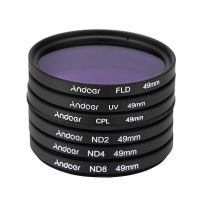 Andoer 49mm UV + CPL + FLD + ND (ND2 ND4 ND8) ชุดอุปกรณ์กรองการถ่ายภาพ