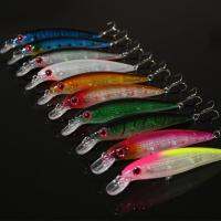 10Pcs ชุดลอย Minnow Fishing Lure Hard ประดิษฐ์ Crank เหยื่อ3d ตา11ซม. 13.6G Wobblers Crankbait Treble Hooks Bass Pesca