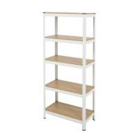 ชั้นวางของ 5 ชั้น FURDINI ZIR สีขาว/ลายไม้อ่อน5-TIER SHELVING UNIT FURDINI ZIR WHITE/LIGHT WOOD GRAIN **สินค้าแนะนำ**