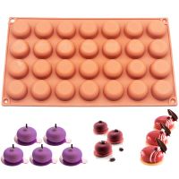 28 Cavity Oblate Round Shape Silicone Cake Mousse Mold Pastry Tools Chocolate Muffin Dessert Pudding Baking Moulds Accessories Bread  Cake Cookie Acce