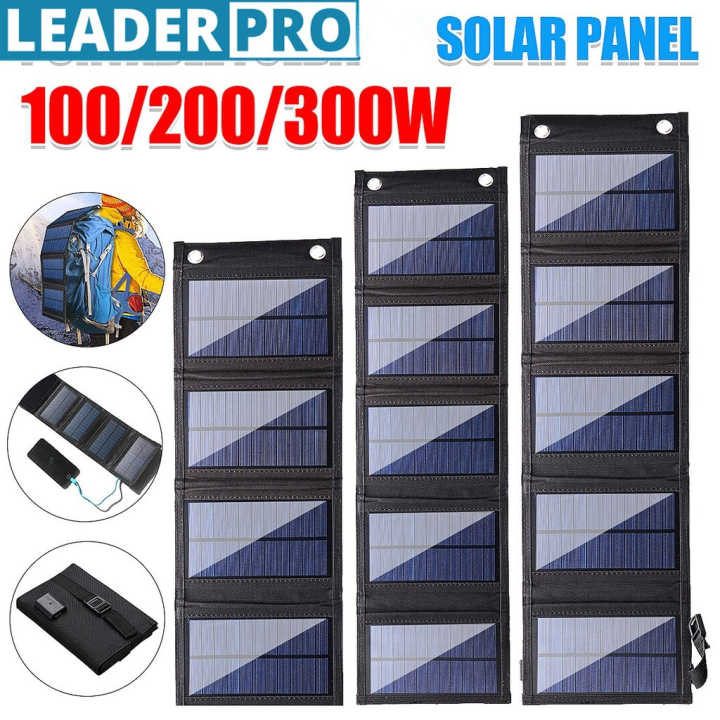 5v 100w 200w 300w Usb Foldable Solar Panel Portable Flexible Waterproof 