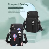 ☸⊕❀ Fashion Casual Mobile Phone Shoulder Bag Large Capacity Coin Purse with Headphone Jack for Outdoor Sports Running Fitness