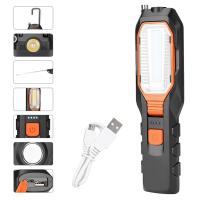 COB LED Work Light Adjustable Inspection Lamp Magnetic Hand Torch USB Rechargeable Camping Lantern With Hook Magnet Pick Tools