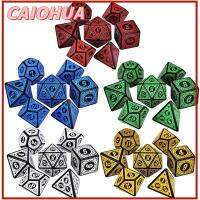 CAIOHUA D12 D20 สำหรับ TRPG DND หน้าหลายหน้า สีรุ้ง ชุดลูกเต๋า อุปกรณ์เสริมเกม กลิตเตอร์