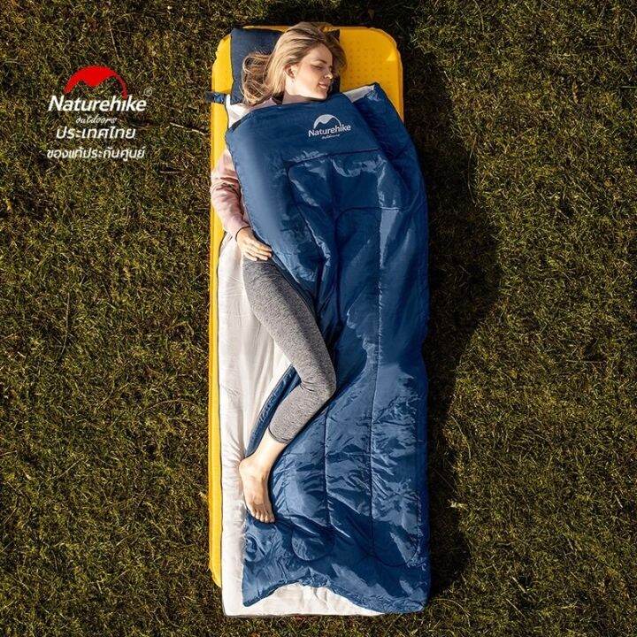 naturehike-thailand-ถุงนอนผ้าฝ้ายกันน้ำ-upgraded-h150-envelope-cotton-sleeping-bag-สี-standard-navy