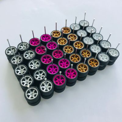 20Sets 11Mm Wheels For 1/64 Scale Alloy Car Models 1/64 Wheels With Tires + Axles For Hot Wheel/Matchbox/Domeka/Tomy 1:64