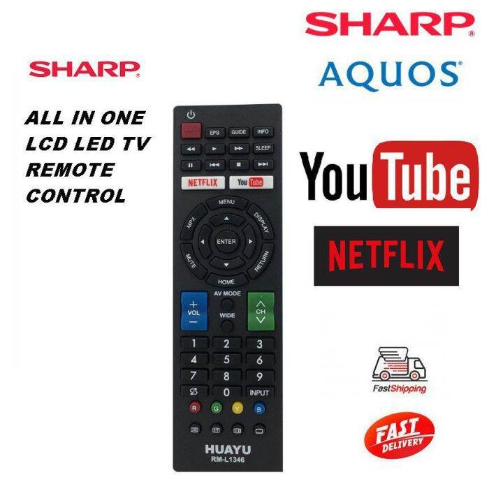 LCD Sharp/LED TV Remote Control SMART 3D NETFLIX Replacement (RML1346