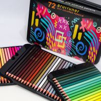 Brutfuner 72/120/180 Colored Pencils Professional Set Soft Wax-Based Core Drawing Art Sketching Shading &amp; Coloring Tin Box Drawing Drafting