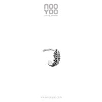 NooYoo จิวจมูกสำหรับผิวแพ้ง่าย FEATHER Nose Drop Around L-Shape Surgical Steel