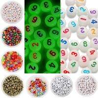 【LZ】 Mixed Alphabet Letter and Number Beads Soltas Encantos Spacer DIY Fazer Jóias Pulseiras e Acessórios Colar 7mm 100-500Pcs