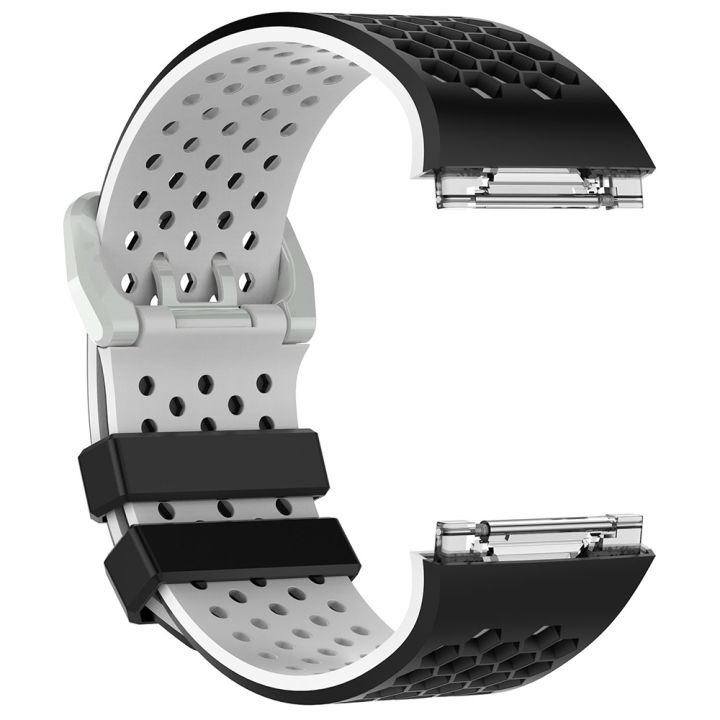 สำหรับสายนาฬิกาข้อมือซิลิโคนสองโทนไอออนิก-fitbit-พร้อมหัวเข็มขัดขนาด-l-สีดำ-สีขาว-ขายเอง