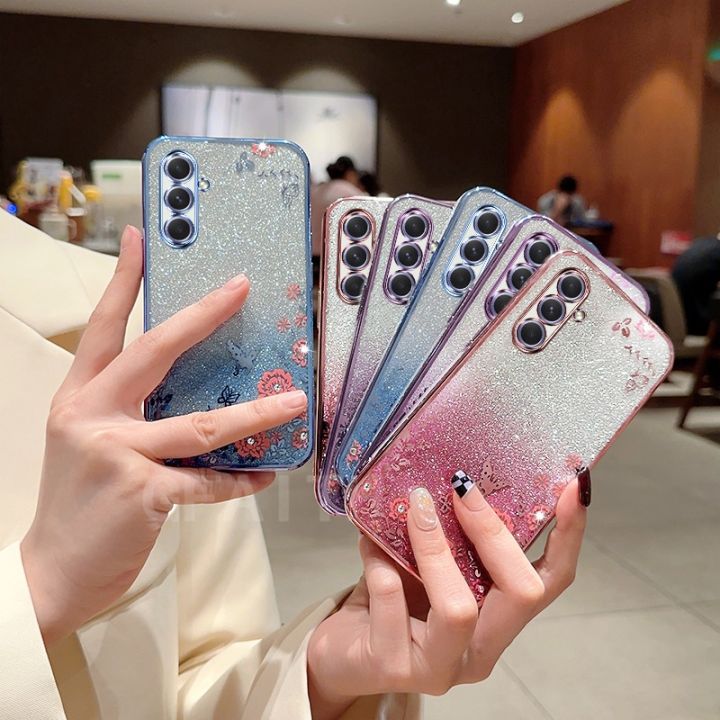 เคส-a24-a34ชุบโลหะด้วยไฟฟ้าสำหรับ-a14-samsunga54-samsung-galaxy-เคสมือถือ5g-a73-a54ดอกไม้ใหม่-a23-5g-2023สำหรับ-galaxya34