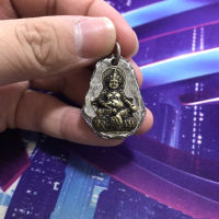 S925 Sterling Silver Amusement Tibetan Dihuang God of Wealth Pendant Hanging Tag Small Side Bead String Pendant 2R9N