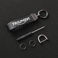 Motorcycle carbon fiber leather rope Keychain key ring For TRIUMPH DAYTONA 675/675 R SPEED TRIPLE 1050/1050 R TIGER 800