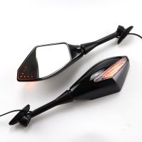 “：{—— Turn Signal Integrated Mirrors LED Light For Honda CBR600RR 2003-2017 CBR1000RR SUZUKI Motorcycle Wide View Rearview Mirror