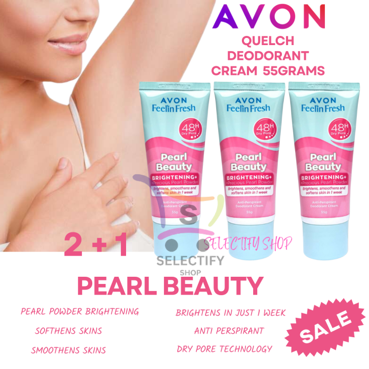 AVON FEELIN FRESH QUELCH PEARL BEAUTY WHITENING ANTIPERSPIRANT DEO