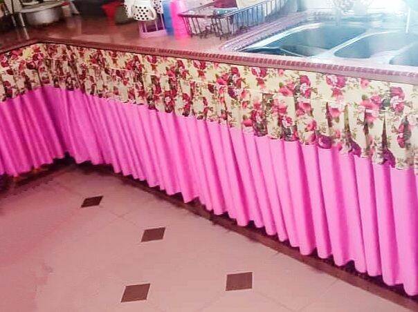 🔥 Skirting Table Top/langsir dapur/mejaguru/meja bouquet/meja mesyuarat 🔥  (RENDA LEKAT) Free Game dan Velcro