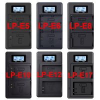 LP-E5 LP-E6 LP-E8 LP-E10 LP-E12 LP-E17 NP-FW50 NP-W126 NP-FZ100 NP-F970 LCD Dual Camera Battery Charger