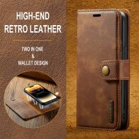 For iPhone 14Pro Max 13 12 11 Pro Max Plus XS X XR Deluxe removable magnetic wallet flip cover cell phone leather case