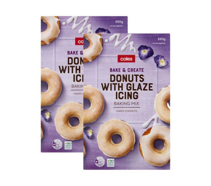 Coles Donuts with Glaze Icing Mix Flour โคลส์ แป้งผสมสำเร็จรูป สำหรับ