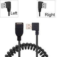 1.5m Spring Coiled PD2.0 QC3.0 charger support extension Cable USB2.0 Male to Female Cable 90 Degree for phone pc