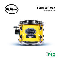 MR.DRUMM: W5 TOM TOM 8 " POPLAR WOOD (5 LUG) Yellow