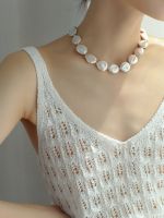 Brass With 18K Gold Real Natural Baroque Pearl Choker Necklace Wedding Jewelry Runway T Show Party Gown Gothic Japan Korean