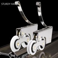 ♦▨ Wardrobe Sliding Door Pulley Hidden Wheel Wall Cabinet Kitchen Partition Door Up Down Track Roller Fitting Furniture Hardware