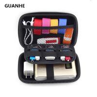 GUANHE Waterproof Leather Hand Carry hard Drive Enclosures Bag Case Cover Compartments for 2.5 HDD Hard DiskMobile Power bank