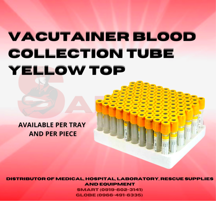 VACUTAINER BLOOD COLLECTION TUBE YELLOW TOP 4ML PER TRAY 100'S Lazada PH
