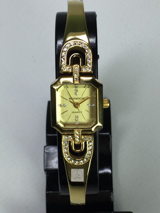 นาฬิกาข้อมือผู้หญิง-sandoz-รุ่น-sd99251gg01-ตัวเรือนและสายนาฬิกากึ่งกำไลสีทอง-หน้าปัดสีทอง-ของแท้-100-เปอร์เซนต์