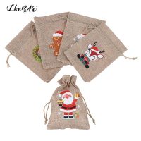 5Pcs/Lot 10x14 Natural Jute Bags Nice Bracelet Candy Jewelry Packaging Bags Christmas Drawstring Gift Bag Pouches