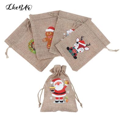 5Pcs/Lot 10x14 Natural Jute Bags Nice Bracelet Candy Jewelry Packaging Bags Christmas Drawstring Gift Bag Pouches