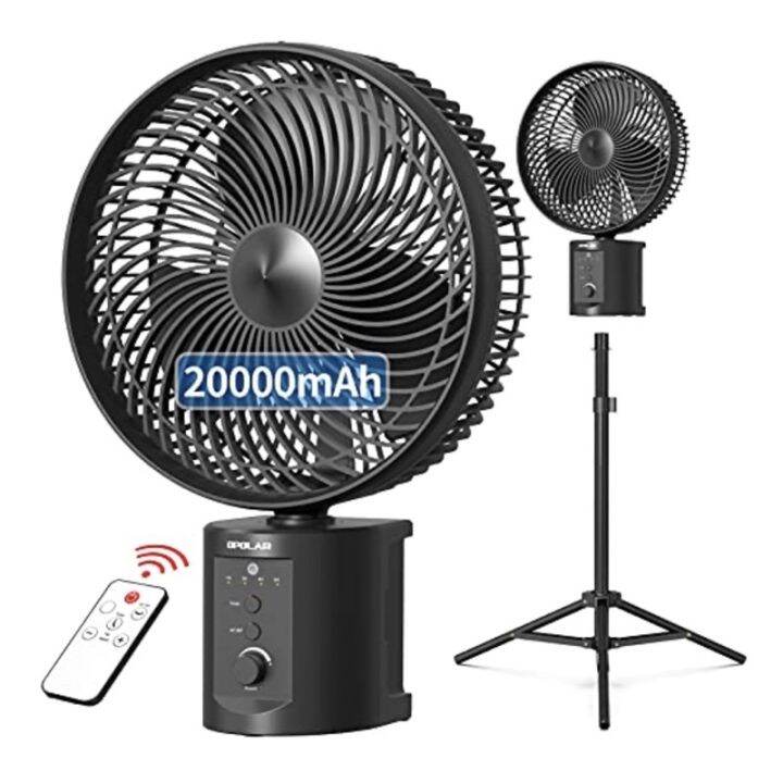 OPOLAR WH91 10 inch 20,000mAh Battery Powered Desk Fan With Remote, Auto Oscillating and Timer