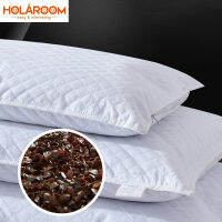 Holaroom Bedding Pillow Neck Protection Pillows Plaid Shaped Buckwheat Husk Filling Cushion for Home Sofa Office Nap Sleeping