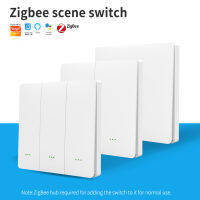 ควบคุมบ้านอัจฉริยะ,สวิตช์ฉากไร้สาย Zigbee,ตัวควบคุมปุ่มกด,การตั้งค่าฉากมัลติฟังก์ชั่นสำหรับอุปกรณ์ Tuya