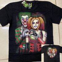 2023 NewGlow In The Dark Joker &amp; Harley Quinn เสื้อ T Cotton Roundneck เสื้อสำหรับชาย Tops