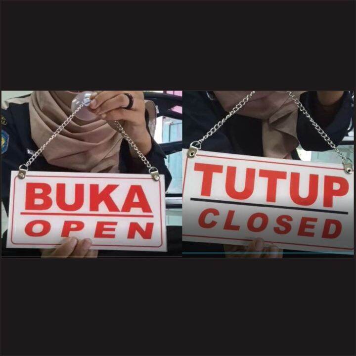 custom open close pintu / Papan open close / Buka tutup akrilik (Dua