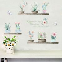 3D effect Pastoral fresh wall sticker plant cactus wall decals nursery children window home decor wall decal art poster