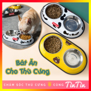 Bát Ăn Đôi Cho Chó Mèo - Chén Ăn Đôi inox Cho Chó Mèo Tintin Pet Store