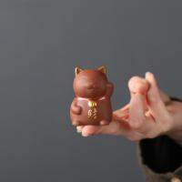 มินิสีม่วงทรายชาสัตว์เลี้ยง Cat Figurine เครื่องประดับชุดน้ำชา Artifact Home ชุดน้ำชาอุปกรณ์เสริม Decoration