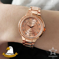 AMERICA EAGLE Watch นาฬิกาข้อมือผู้หญิง กันน้ำ สายสแตนเลส รุ่น AE 104L - Pinkgold/Pinkgold