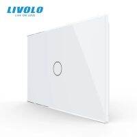 Livolo สวิทช์สัมผัสผนัง,แผงกระจกคริสตัล,Interruptor 110V,ไฟ LED แสดงสถานะ,Usau สวิทช์หน้าจอสัมผัสมาตรฐาน,VL-C901