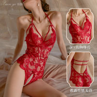 Fairy Sexy Lingerie Sexy Lace Backless Open Jumpsuit Deep V Hot Breast Passion Clothing Midnight Temptation 423