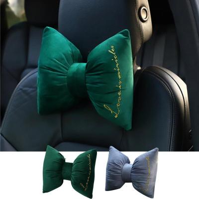 Hot Car Headrest Cushion Solid Bow Tie Neck Support Car Cushion Comfortable Head Rest Car Pillow Driving Supplies For Car Truck SUVs