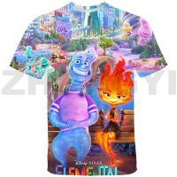 เสื้อยืดผู้ชายเสื้อยืดลายกราฟิกธาตุ3D การ์ตูนเครื่องแต่งกายแนวสตรีทเสื้อยืดผู้ชายแขนสั้นแนวเมืองบ้าภาพยนตร์แอนนิเมชั่นฤดูร้อน