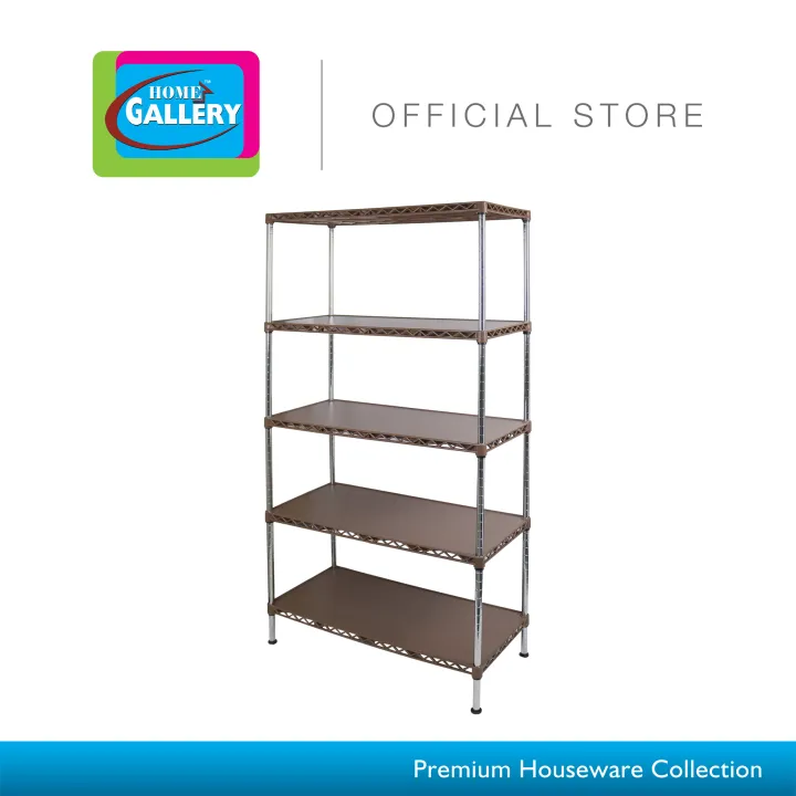 Home Gallery 5Tier Metal Frame Shelves Utility Storage Rack Shelves