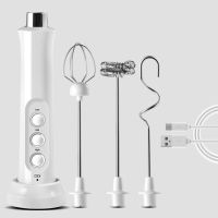 Electric Milk Frother 3 Head USB Rechargeable Bubble Maker Wireless Milk Foamer Handheld Egg Beater Mixer Coffee Frothing Wand