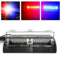 Fang Fang 16 LED Car Flash Alert ตำรวจฉุกเฉิน18โหมดสีแดง/สีน้ำเงิน